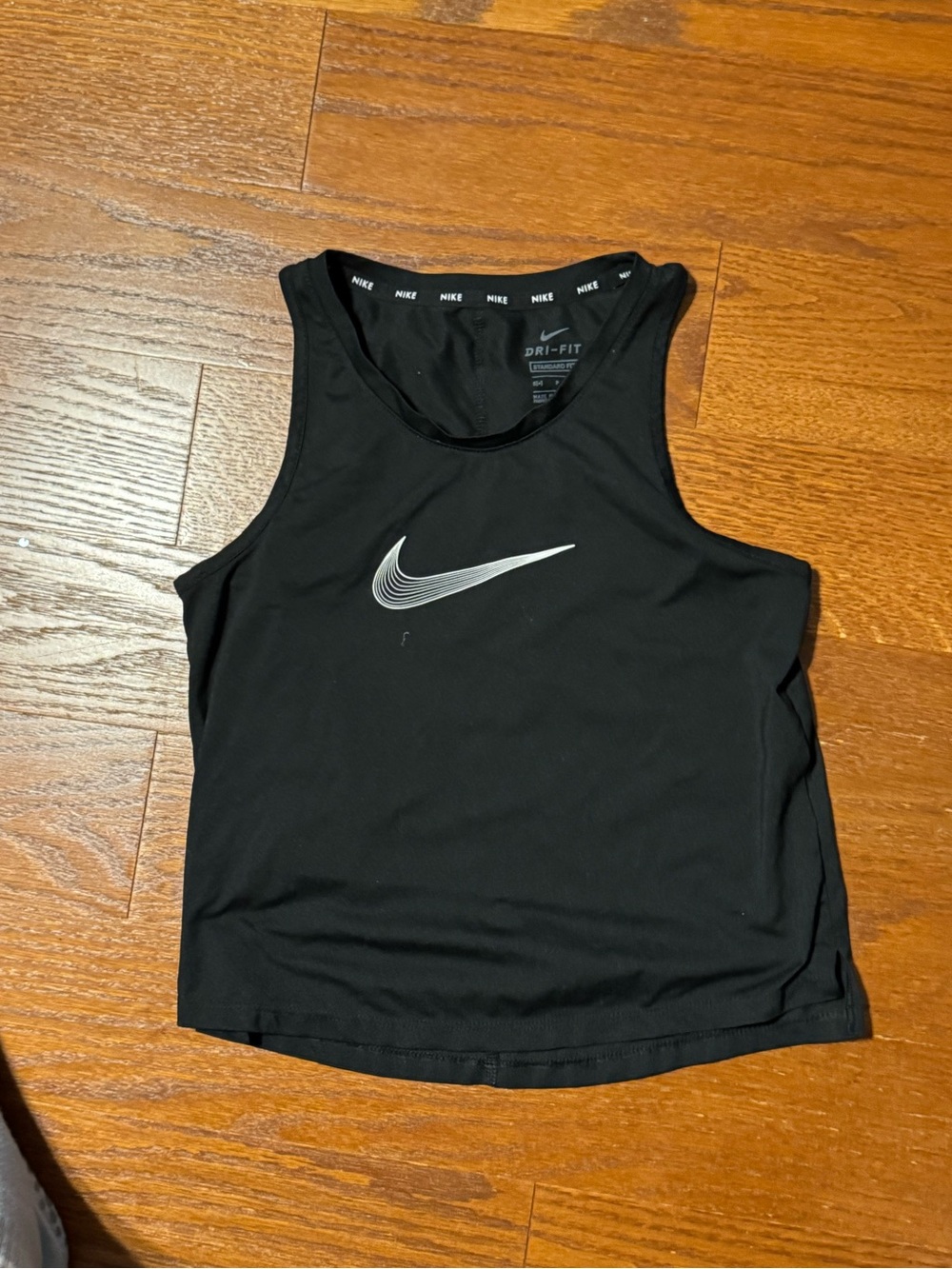 Nike Black Crop Tank with Silver Swoosh